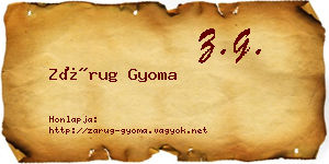 Zárug Gyoma névjegykártya